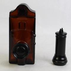 Vtg Avon Wild Country Empty After Shave & Full Talc Bottle Calling Old Phone