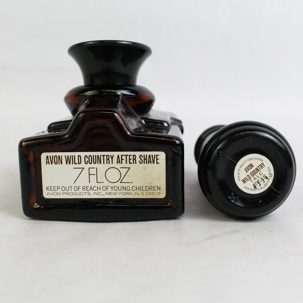 Vtg Avon Wild Country Empty After Shave & Full Talc Bottle Calling Old Phone