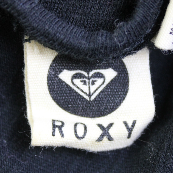 Roxy Long Sleeve Top Shirt Black Crochet Accent Size Small