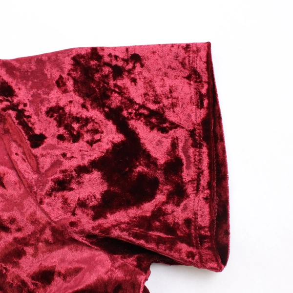 Garage Red Velvet Crop Top Short Sleeve Size Large