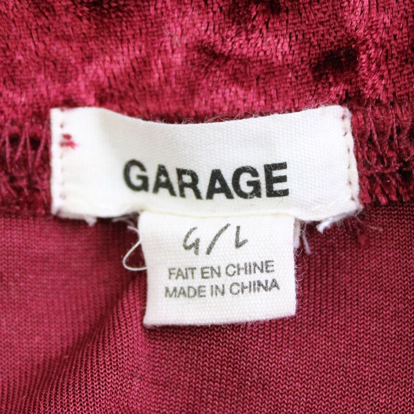 Garage Red Velvet Crop Top Short Sleeve Size Large