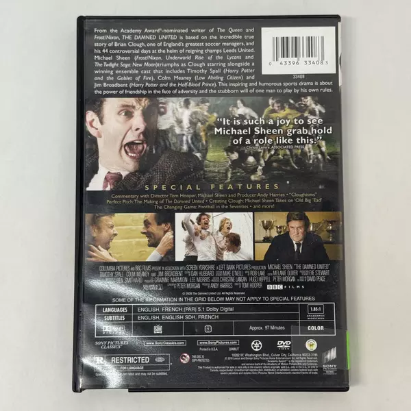 The Damned United with Michael Sheen & Timothy Spall DVD 2009