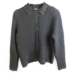 Dressbarn Black Crinkle Blouse Button Front Shoulder Pads Size S Polyester