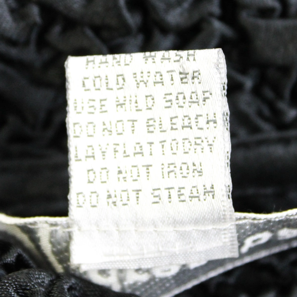 Dressbarn Black Crinkle Blouse Button Front Shoulder Pads Size S Polyester