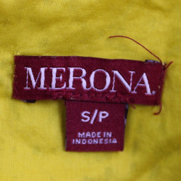 Merona Yellow Short Sleeve Top Shirt Size Small Keyhole Back