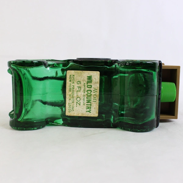 Vtg Avon Wild Country After Shave Empty Bottle 6 Oz Green Convertable Old Car