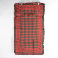 Unbranded Christmas Woven Linen w/ Fringe Trim Reversable Tablecloth 34" x 19"