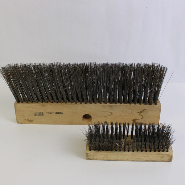 Lot of 2 Steel Wire Brushes With Wooden Handles