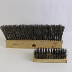 Lot of 2 Steel Wire Brushes With Wooden Handles