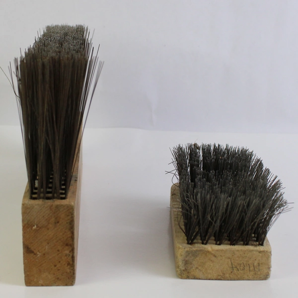 Lot of 2 Steel Wire Brushes With Wooden Handles