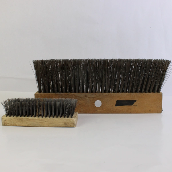 Lot of 2 Steel Wire Brushes With Wooden Handles