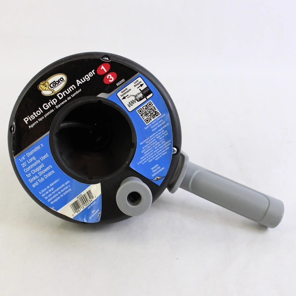 Cobra Tools 85200 1/4" x 20" Plastic Drum Auger for Clogged Drains