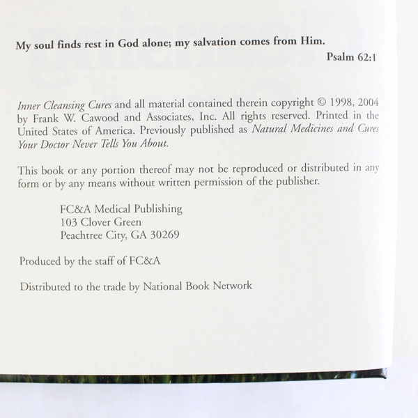 Inner Cleansing Cures by Frank W. Cawood and Associates Staff 2004 Hardcover