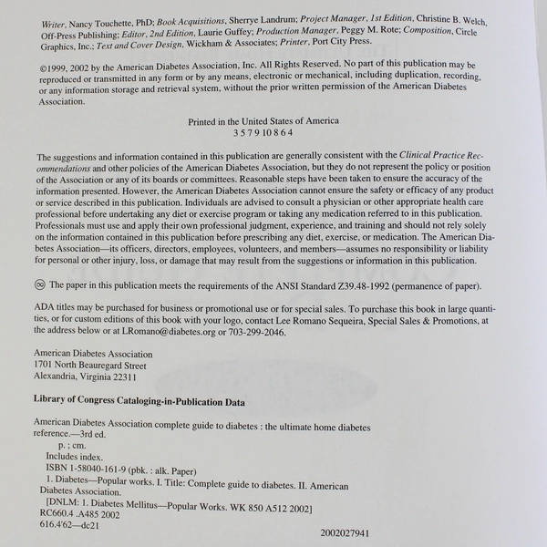 American Diabetes Association Complete Guide to Diabetes Paperback