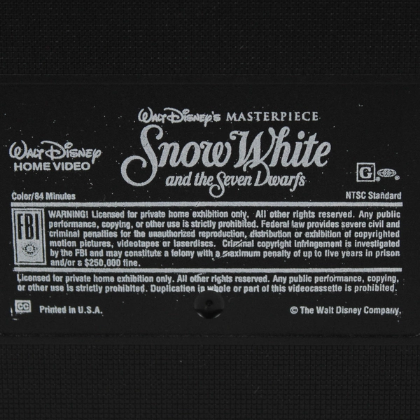 Disney’s Masterpiece Snow White and the Seven Dwarfs VHS 1994