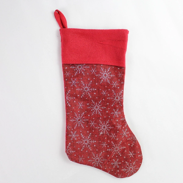 Lot of 3 Unbranded Christmas Tree Stockings, Snowman, Green Holly, Red Snowflake