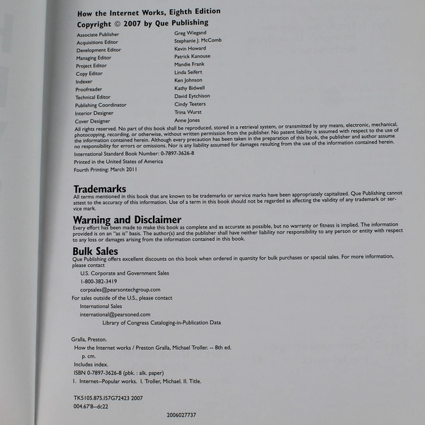 How the Internet Works by Preston Gralla 2007 8th Edition Paperback