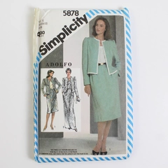 Vtg 1980 Simplicity 5878 Adolfo, Sz Miss K 8 10 12 Skirt Jacket Camisole Uncut