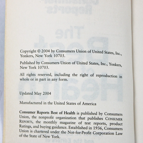 The Best Of Health Consumer Reports 2004 Paperback