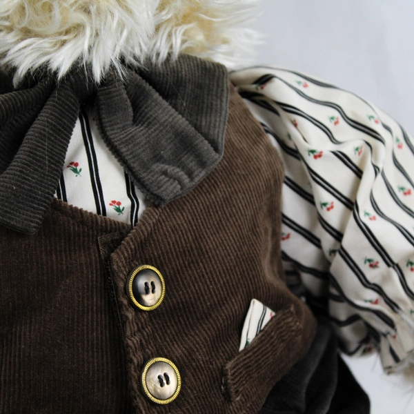 Dressed Up Boy Teddy Bear Plush Stuffed Toy 16" Good Condition