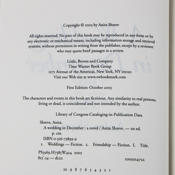 A Wedding in December: A Novel by Anita Shreve