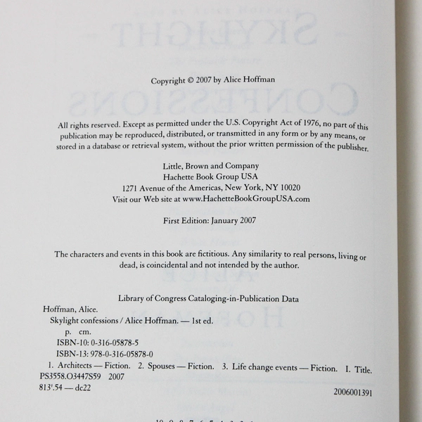 Skylight Confessions: A Novel Hardcover By Alice Hoffman