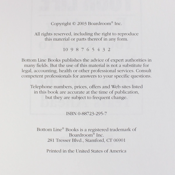 The Best Years of Your Life by Bottom Line 2003 Hardcover