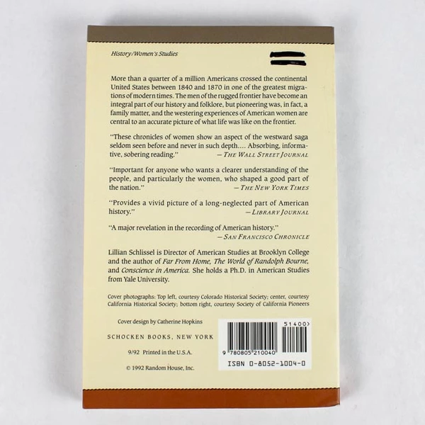 Women's Diaries of the Westward Journey by Lillian Schlissel 1992 Paperback