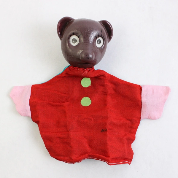 Two vintage Plastic Head Finger Puppets With Lenticular Eyes