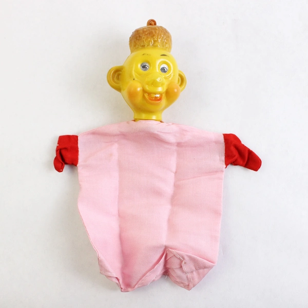 Two vintage Plastic Head Finger Puppets With Lenticular Eyes