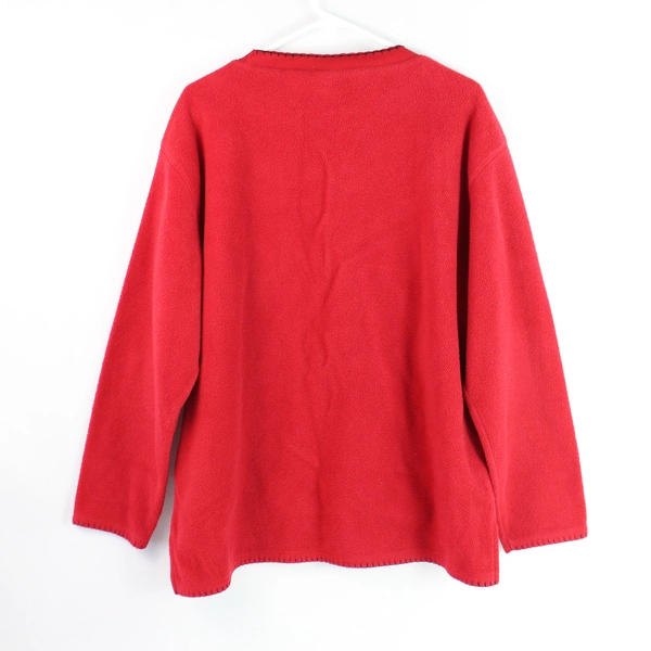 Bobbie Brooks Red Christmas Sweatshirt Women's XL Snowflake Embroidered Cozy Top