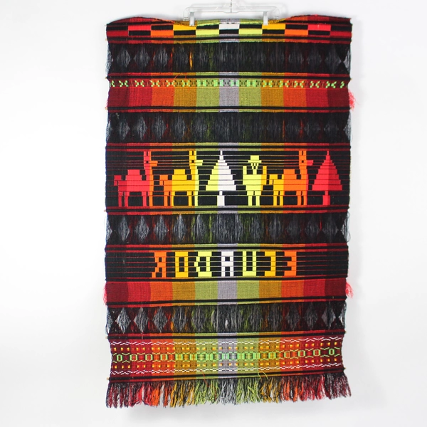 Ecuador Multicolor Striped Llama Woven Wall Tapestry 36" x 52"