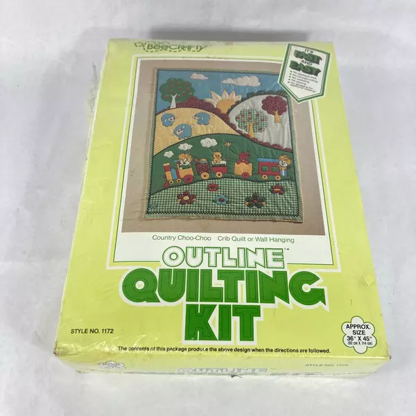 Vintage Bee Crafty Outline Quilting Kit #1172 Country Choo Choo