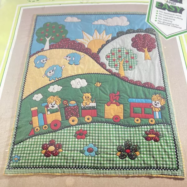 Vintage Bee Crafty Outline Quilting Kit #1172 Country Choo Choo