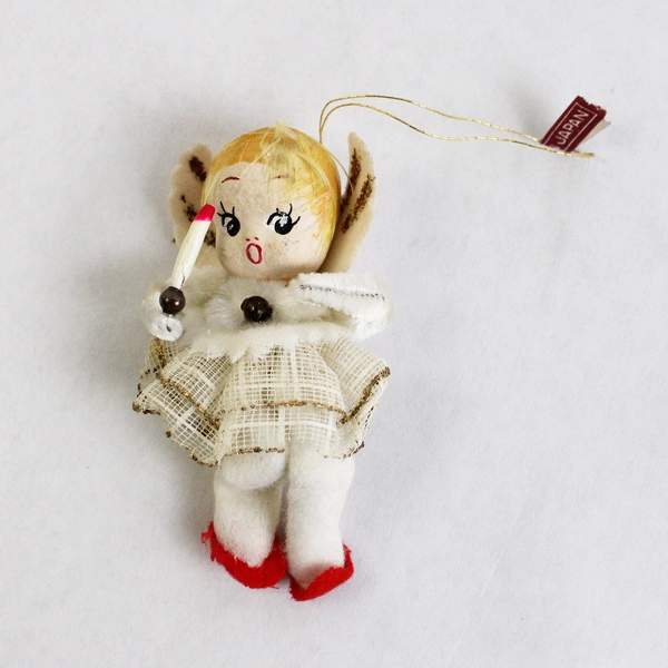 Vintage Shiny Brite Angel Ornament Composite Tulle Wings 1950s Japan