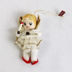 Vintage Shiny Brite Angel Ornament Composite Tulle Wings 1950s Japan