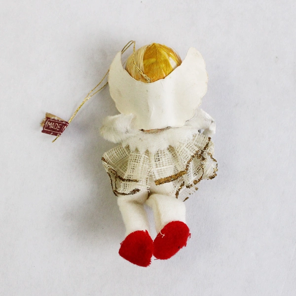 Vintage Shiny Brite Angel Ornament Composite Tulle Wings 1950s Japan