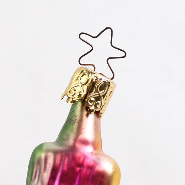 Vintage Mercury Glass Fish Ornament 4 inch Gold Green Pink  West Germany