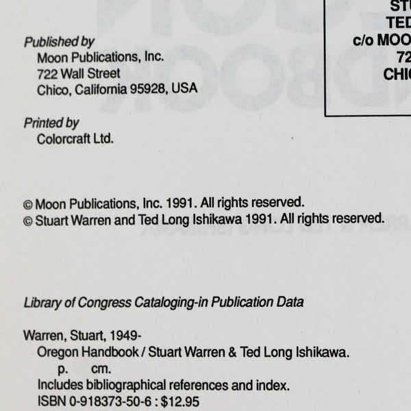 Oregon Handbook by Stuart Warren & Ted Long Ishikawa 1991 Paperback