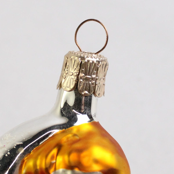 Angel Lying On A Crescent Moon Mercury Glass Ornament Czech Republic