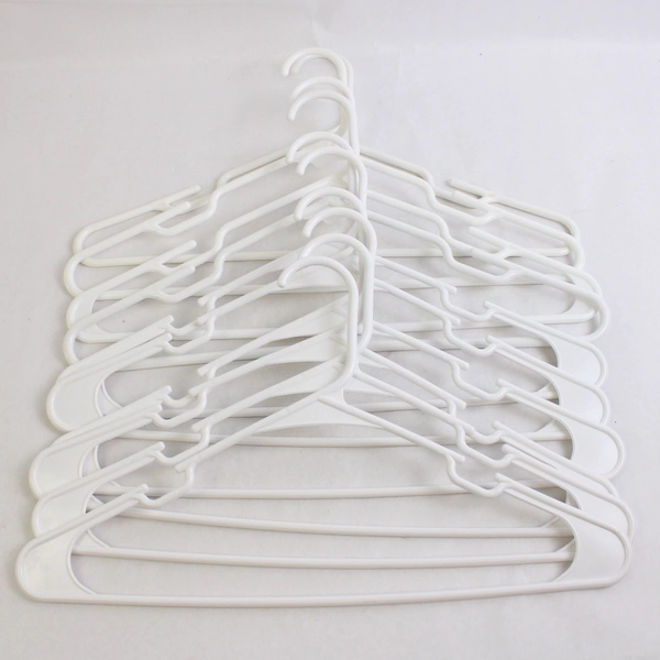 Lot of 10 White Tubular Plastic Standard Size Notched Hangers