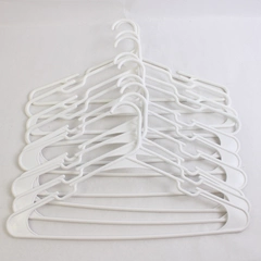Lot of 10 White Tubular Plastic Standard Size Notched Hangers