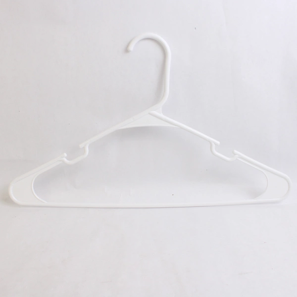 Lot of 10 White Tubular Plastic Standard Size Notched Hangers