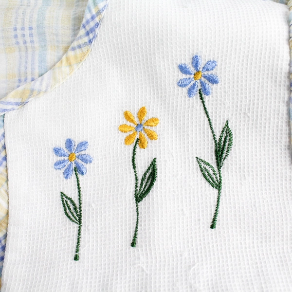 Herbcraft Short Sleeve House Dress Sz 4 Pockets Snap Buttons Plaid Flower