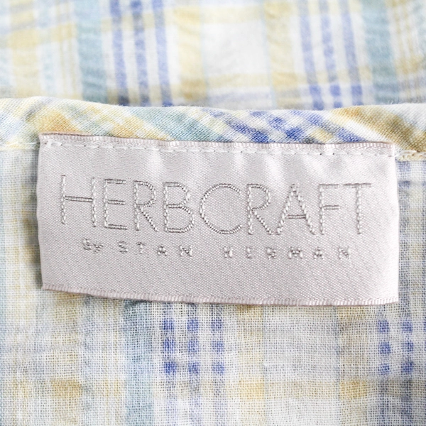 Herbcraft Short Sleeve House Dress Sz 4 Pockets Snap Buttons Plaid Flower