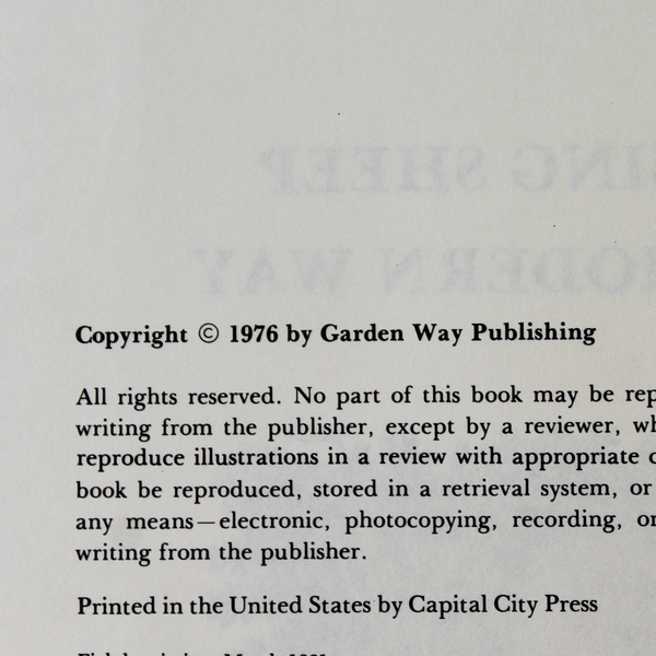 Raising Sheep The Modern Way by Paula Simmons 1981 Paperback