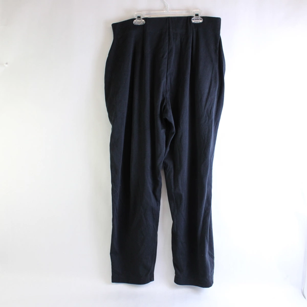 My Boyfriend Black Pants Pockets Women's 2XL Elastic Waist Pleated Front