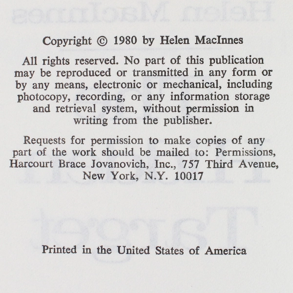 Vintage 1980 The Hidden Target by Helen MacInnes Hard Cover Book Club Edition