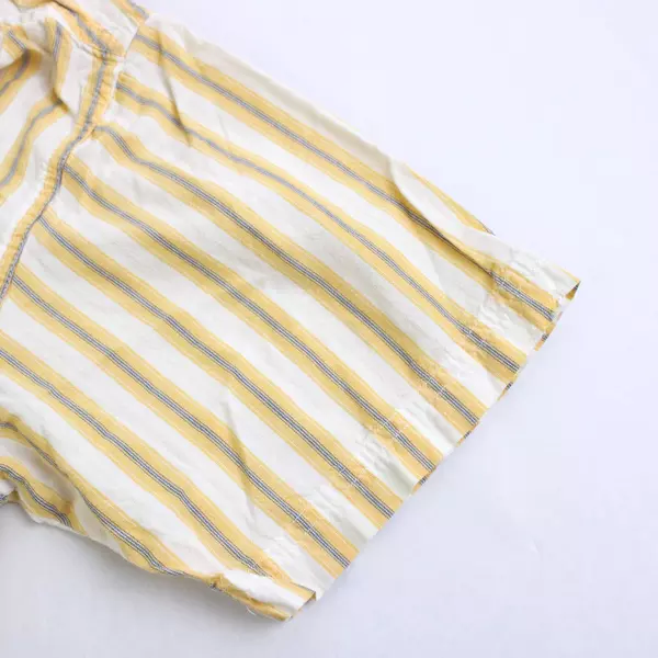 Arizona Men's Button Up Shirt Size L Yellow Striped Short Sleeve