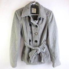 Old Navy Gray Fleece Peacoat Coat Button Closure Women's Size M